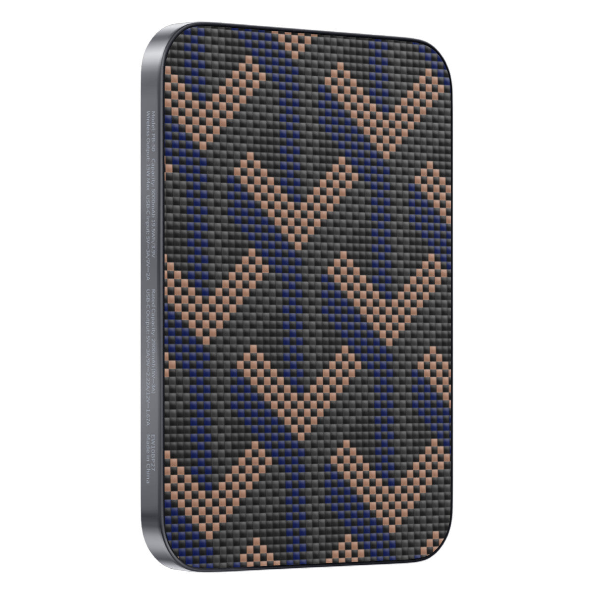 Keephone PB50 Brendy Kevlar 5.000 mAh 20W Type-C ve 15W Kablosuz Şarj Destekli Magsafe Powerbank - Siyah-Sarı